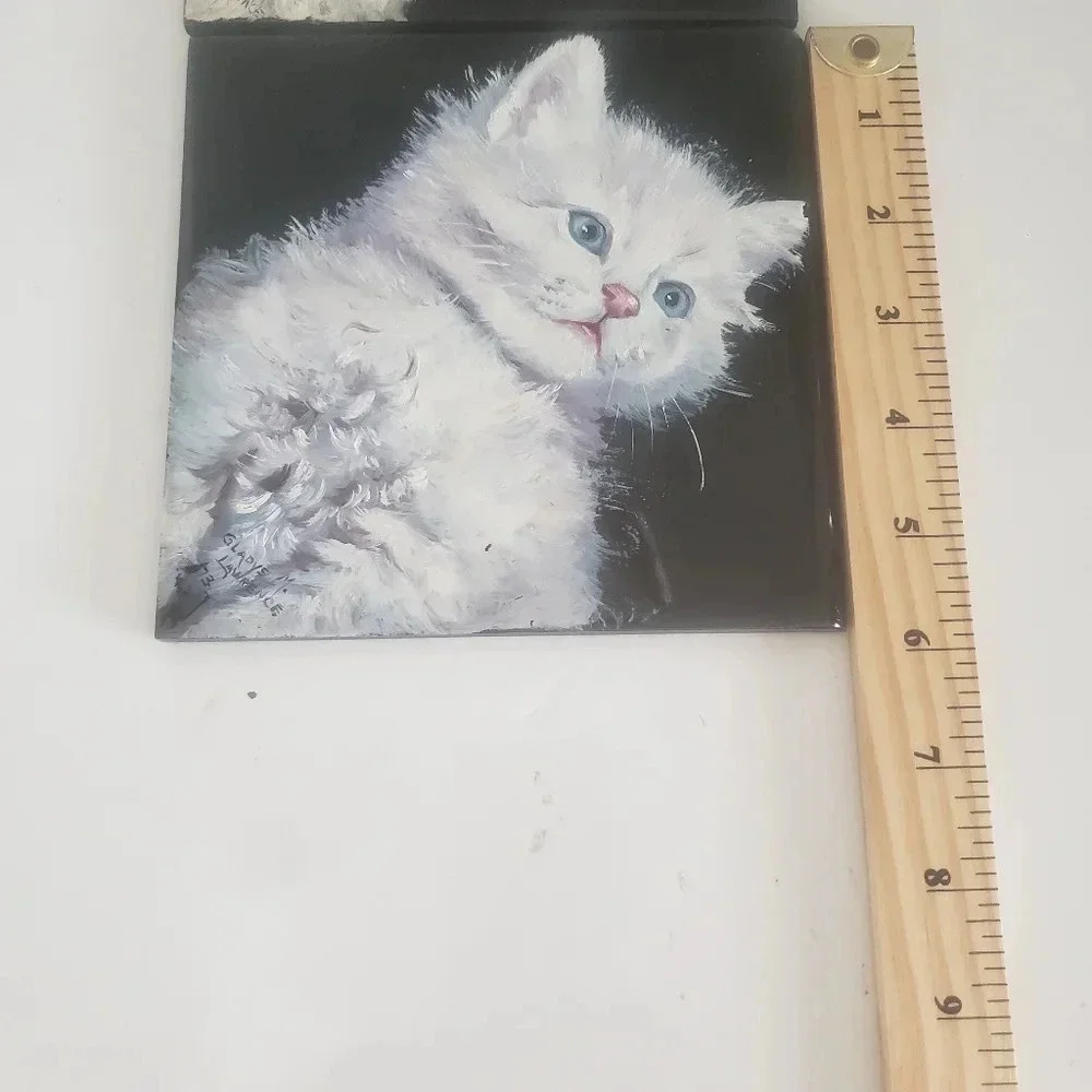 Vintage Gladys Laurence Lot of 2 Handpainted  Dog / Cat Portraits. - Picture 8 of 8